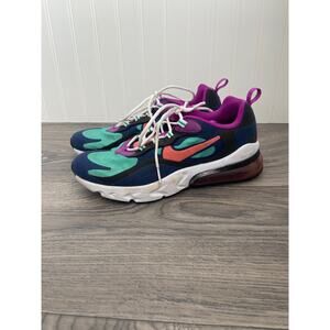 Nike Air Max 270 React GS Youth 7 Running Shoes Purple Blue White Sneakers Retro